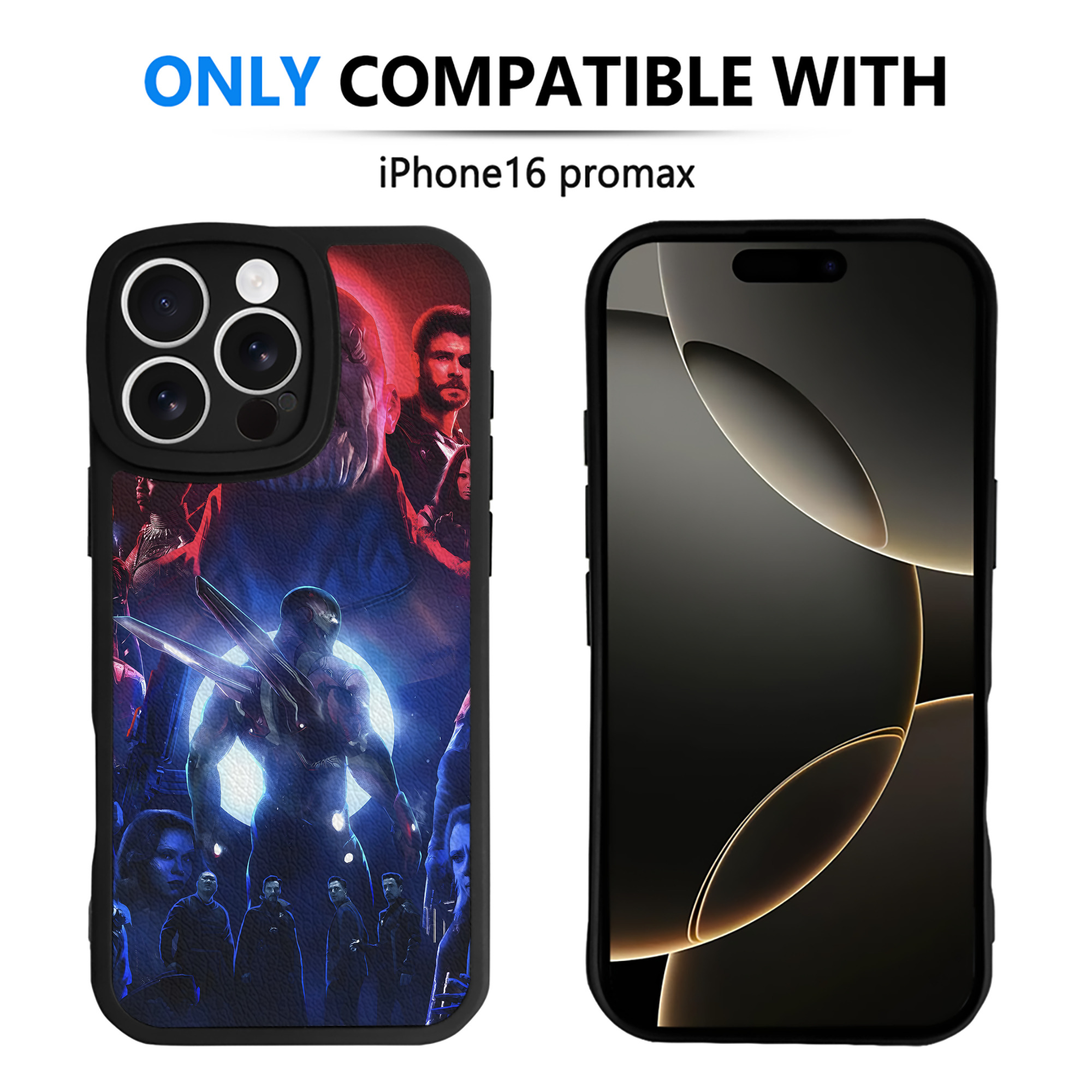 （画像用） アベンジャーズ The Avengers 【iPhone 16シリーズ対応】シリコンスマホケース（レザー調） 材質：シリコン